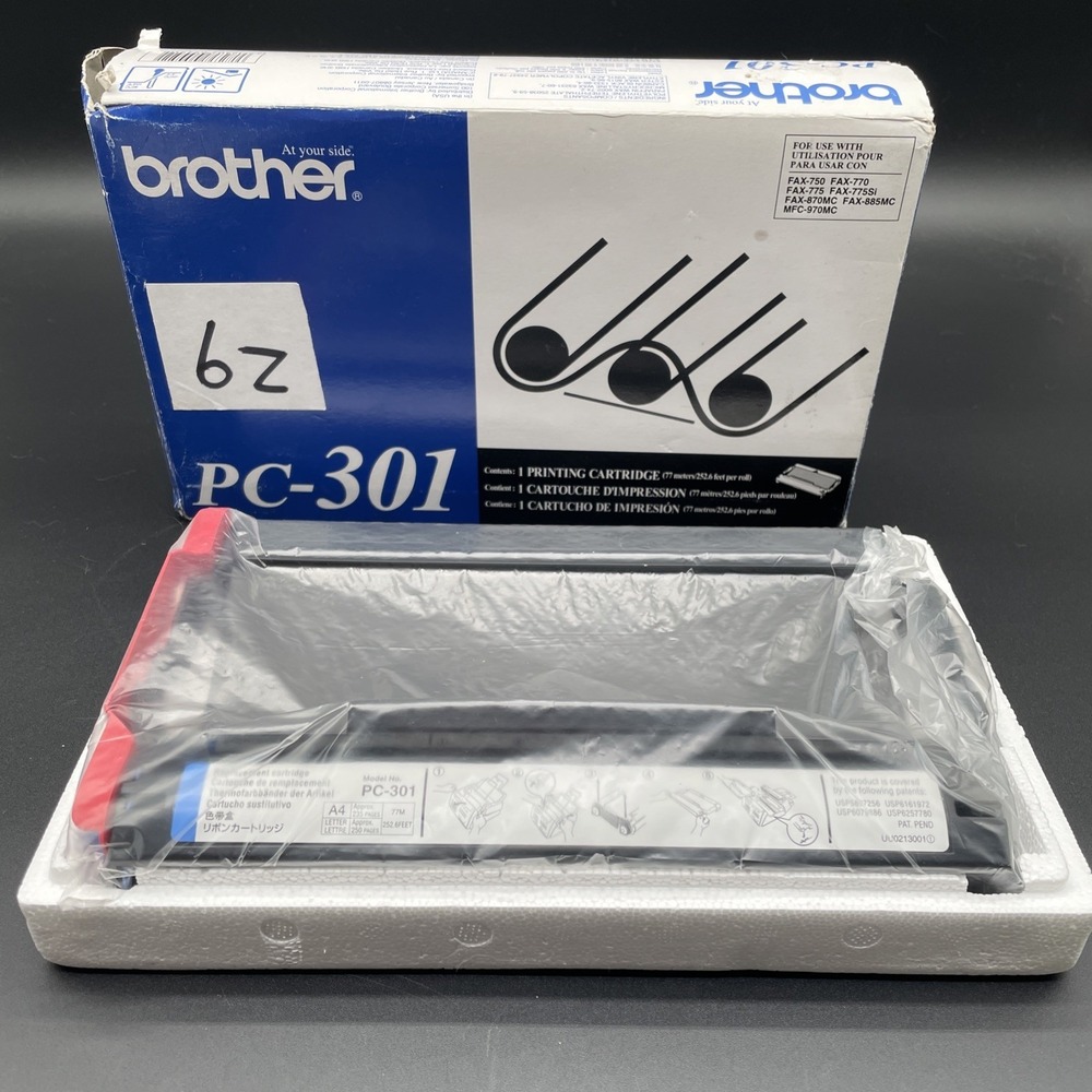 Brother PC-301 Printing Cartridge Black Genuine OEM Single Replacement NIB